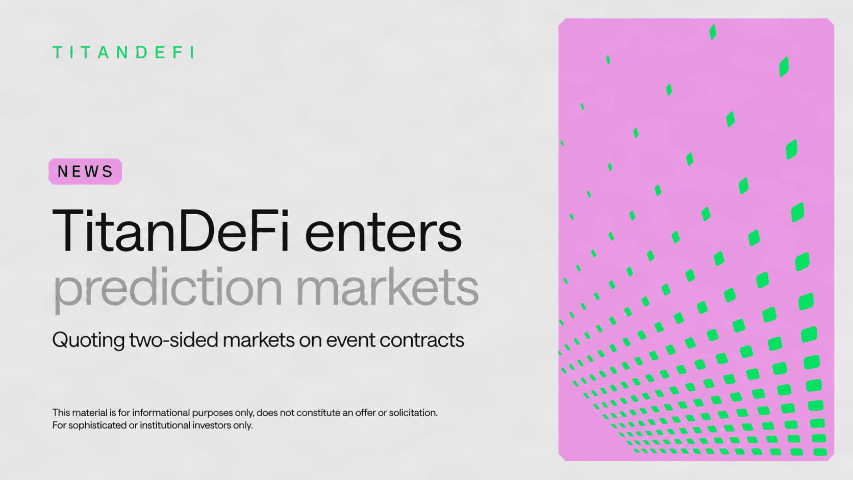 Titan DeFi enters prediction markets as a liquidity provider